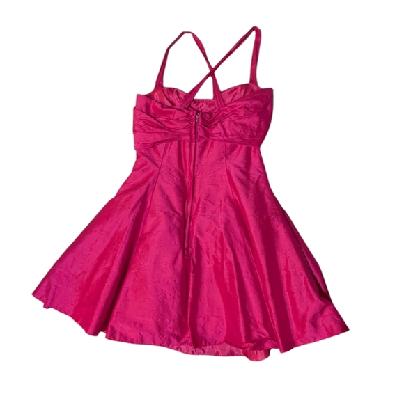 Flirtations by Alfred Anglelo Vintage Hot Pink Mini Dress Small Retro Prom - Picture 2 of 10